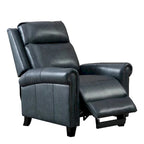 Sillón reclinable de club de cuero auténtico con respaldo abatible
