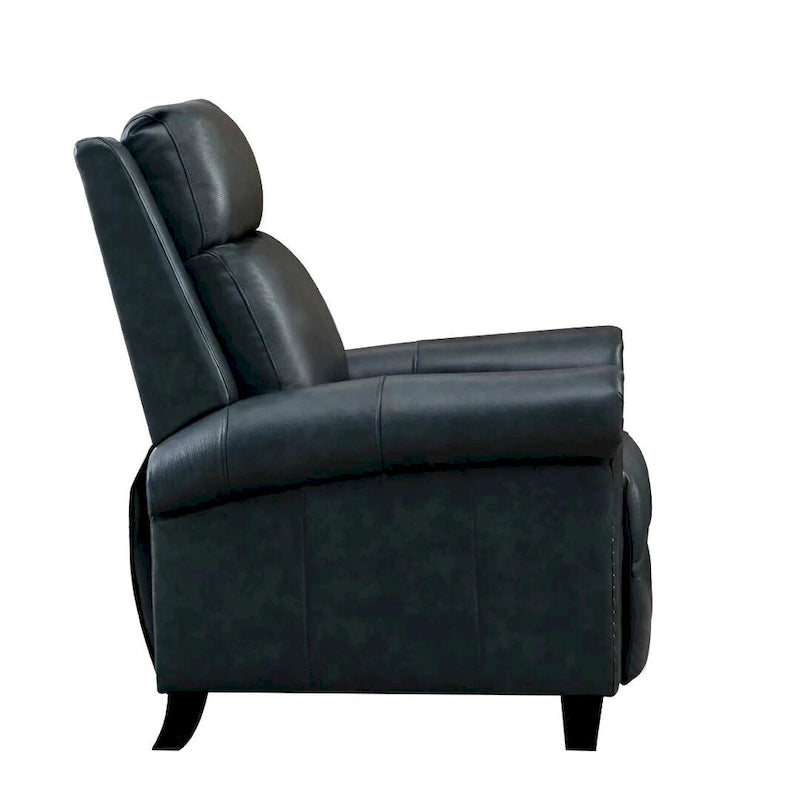 Sillón reclinable de club de cuero auténtico con respaldo abatible