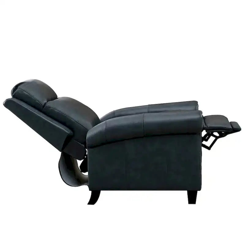 Sillón reclinable de club de cuero auténtico con respaldo abatible