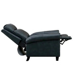 Sillón reclinable de club de cuero auténtico con respaldo abatible