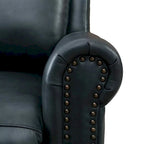 Sillón reclinable de club de cuero auténtico con respaldo abatible