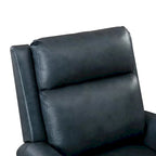 Sillón reclinable de club de cuero auténtico con respaldo abatible