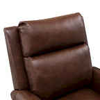 Sillón reclinable de club de cuero auténtico con respaldo abatible