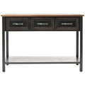 Mesa de consola moderna negra y de nogal – 42" An. x 15" Pr. x 30" Al.