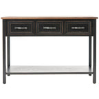 Mesa de consola moderna negra y de nogal – 42" An. x 15" Pr. x 30" Al.