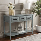 Mesa de consola moderna negra y de nogal – 42" An. x 15" Pr. x 30" Al.