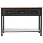 Mesa de consola moderna negra y de nogal – 42" An. x 15" Pr. x 30" Al.