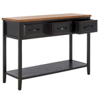 Mesa de consola moderna negra y de nogal – 42" An. x 15" Pr. x 30" Al.