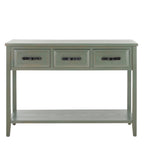 Mesa de consola moderna negra y de nogal – 42" An. x 15" Pr. x 30" Al.