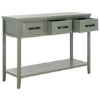 Mesa de consola moderna negra y de nogal – 42" An. x 15" Pr. x 30" Al.