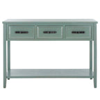 Mesa de consola moderna negra y de nogal – 42" An. x 15" Pr. x 30" Al.