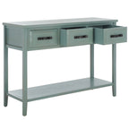 Mesa de consola moderna negra y de nogal – 42" An. x 15" Pr. x 30" Al.