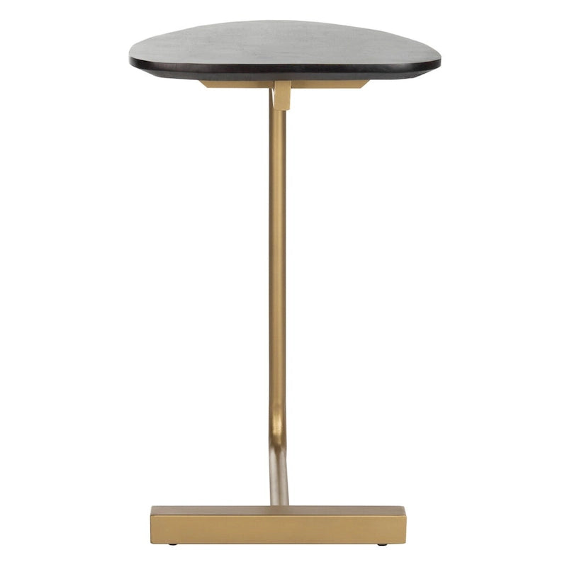 Mesa auxiliar moderna tipo C – Negra y dorada | 19"An x 15"Pr x 25"Al