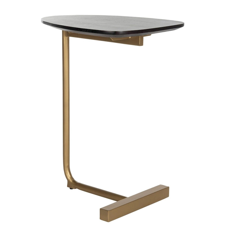 Mesa auxiliar moderna tipo C – Negra y dorada | 19"An x 15"Pr x 25"Al
