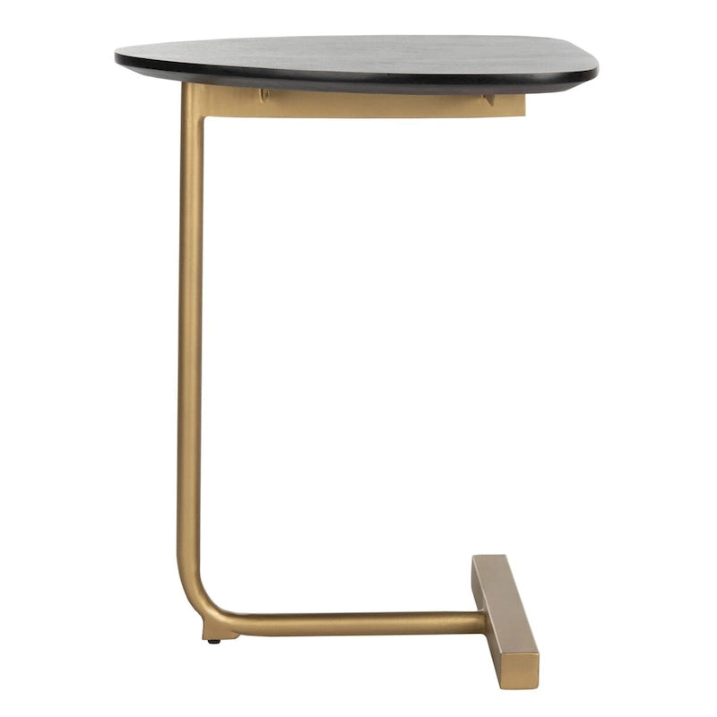 Mesa auxiliar moderna tipo C – Negra y dorada | 19"An x 15"Pr x 25"Al