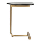 Mesa auxiliar moderna tipo C – Negra y dorada | 19"An x 15"Pr x 25"Al
