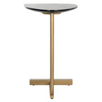 Mesa auxiliar moderna tipo C – Negra y dorada | 19"An x 15"Pr x 25"Al