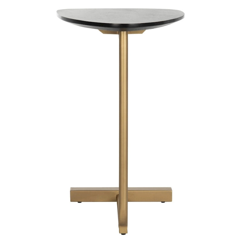 Mesa auxiliar moderna tipo C – Negra y dorada | 19"An x 15"Pr x 25"Al