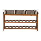 Banco tapizado con 2 estantes para entrada y dormitorio - 18 H x 34 W x 12 D