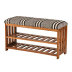 Banco tapizado con 2 estantes para entrada y dormitorio - 18 H x 34 W x 12 D