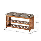Banco tapizado con 2 estantes para entrada y dormitorio - 18 H x 34 W x 12 D