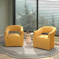 Juego de 2 sillones decorativos modernos de terciopelo Glam con respaldo abierto y giro de 360°