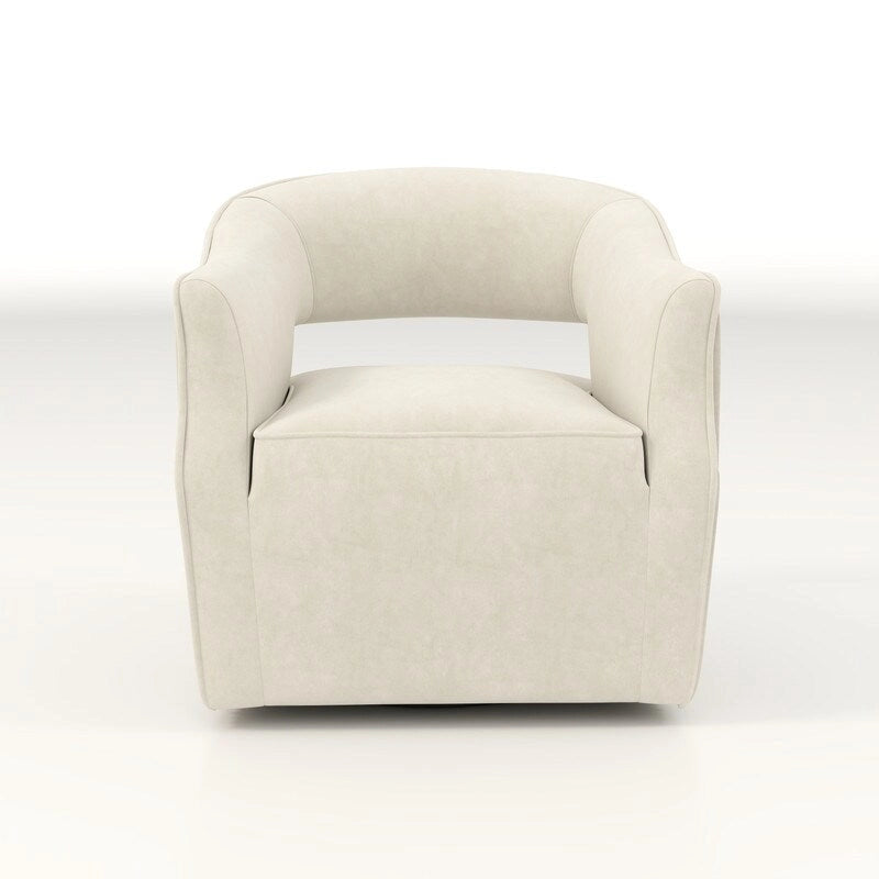 Juego de 2 sillones decorativos modernos de terciopelo Glam con respaldo abierto y giro de 360°