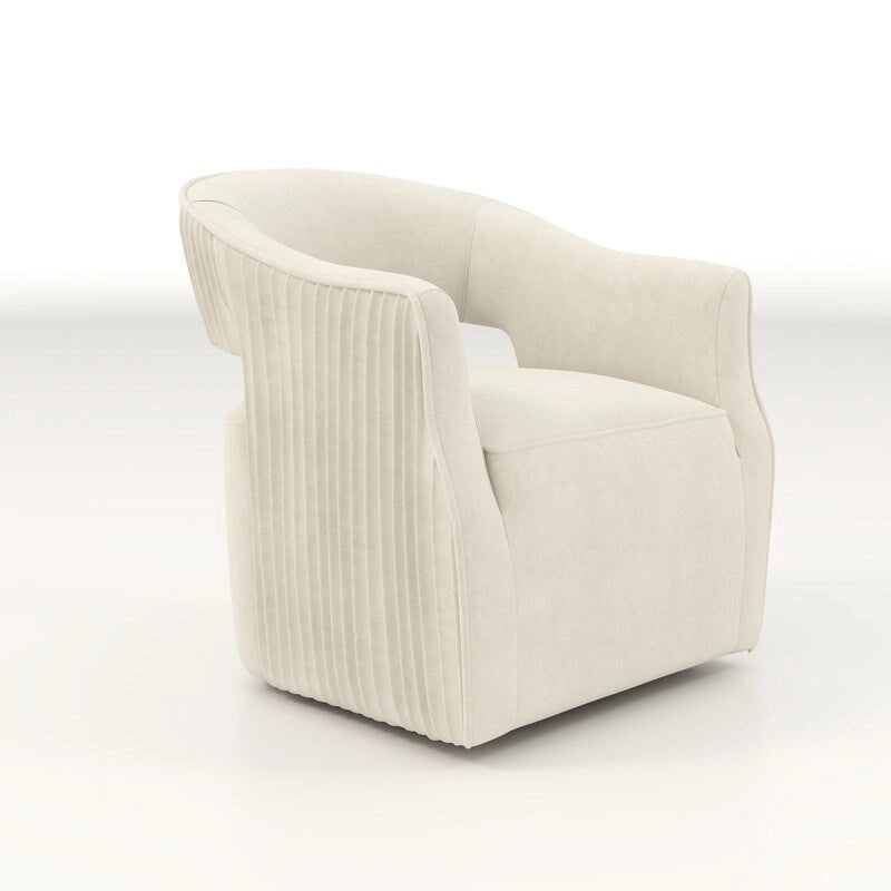 Juego de 2 sillones decorativos modernos de terciopelo Glam con respaldo abierto y giro de 360°