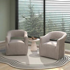 Juego de 2 sillones decorativos modernos de terciopelo Glam con respaldo abierto y giro de 360°