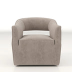 Juego de 2 sillones decorativos modernos de terciopelo Glam con respaldo abierto y giro de 360°