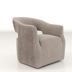 Juego de 2 sillones decorativos modernos de terciopelo Glam con respaldo abierto y giro de 360°