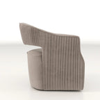 Juego de 2 sillones decorativos modernos de terciopelo Glam con respaldo abierto y giro de 360°