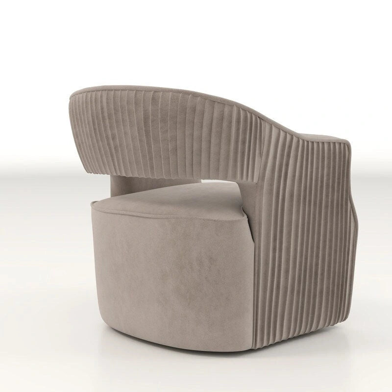 Juego de 2 sillones decorativos modernos de terciopelo Glam con respaldo abierto y giro de 360°