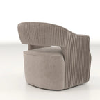 Juego de 2 sillones decorativos modernos de terciopelo Glam con respaldo abierto y giro de 360°