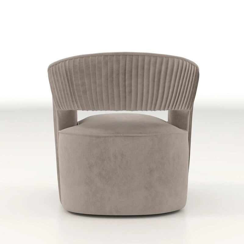 Juego de 2 sillones decorativos modernos de terciopelo Glam con respaldo abierto y giro de 360°
