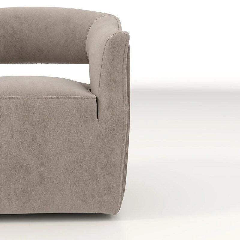 Juego de 2 sillones decorativos modernos de terciopelo Glam con respaldo abierto y giro de 360°