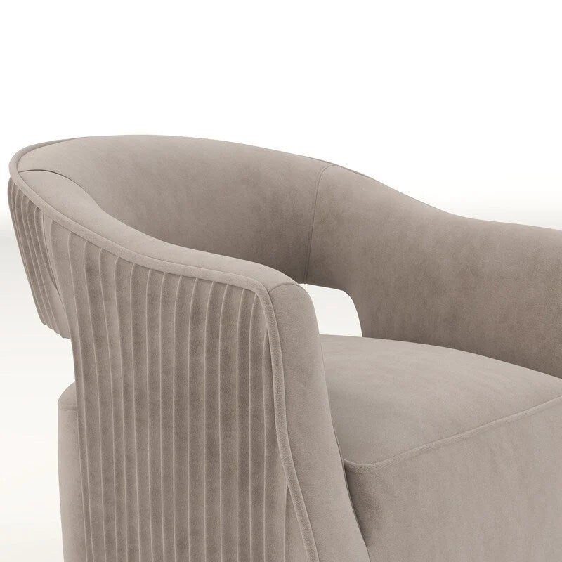 Juego de 2 sillones decorativos modernos de terciopelo Glam con respaldo abierto y giro de 360°