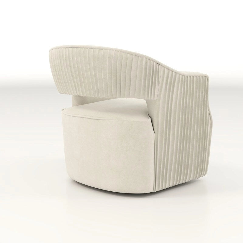 Juego de 2 sillones decorativos modernos de terciopelo Glam con respaldo abierto y giro de 360°