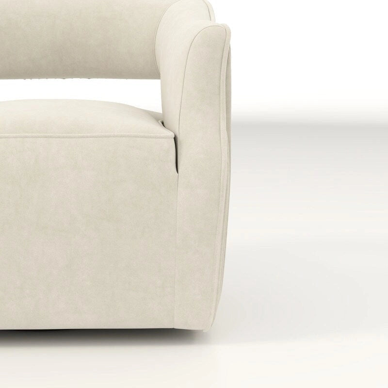 Juego de 2 sillones decorativos modernos de terciopelo Glam con respaldo abierto y giro de 360°