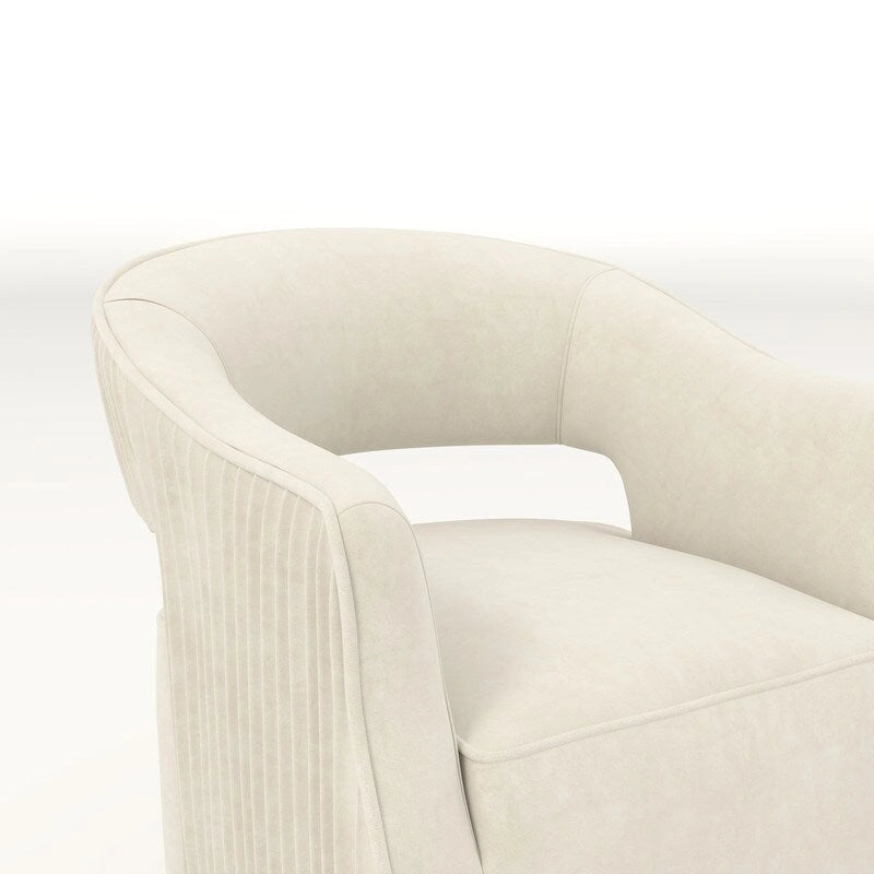 Juego de 2 sillones decorativos modernos de terciopelo Glam con respaldo abierto y giro de 360°
