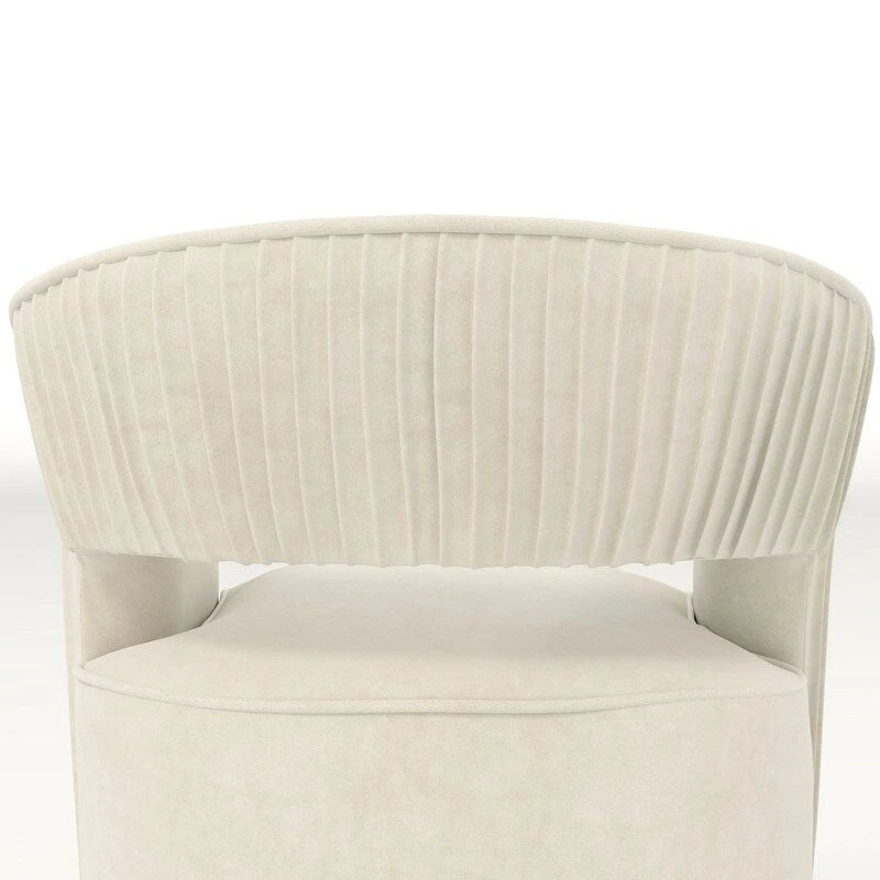 Juego de 2 sillones decorativos modernos de terciopelo Glam con respaldo abierto y giro de 360°