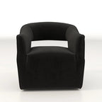 Juego de 2 sillones decorativos modernos de terciopelo Glam con respaldo abierto y giro de 360°