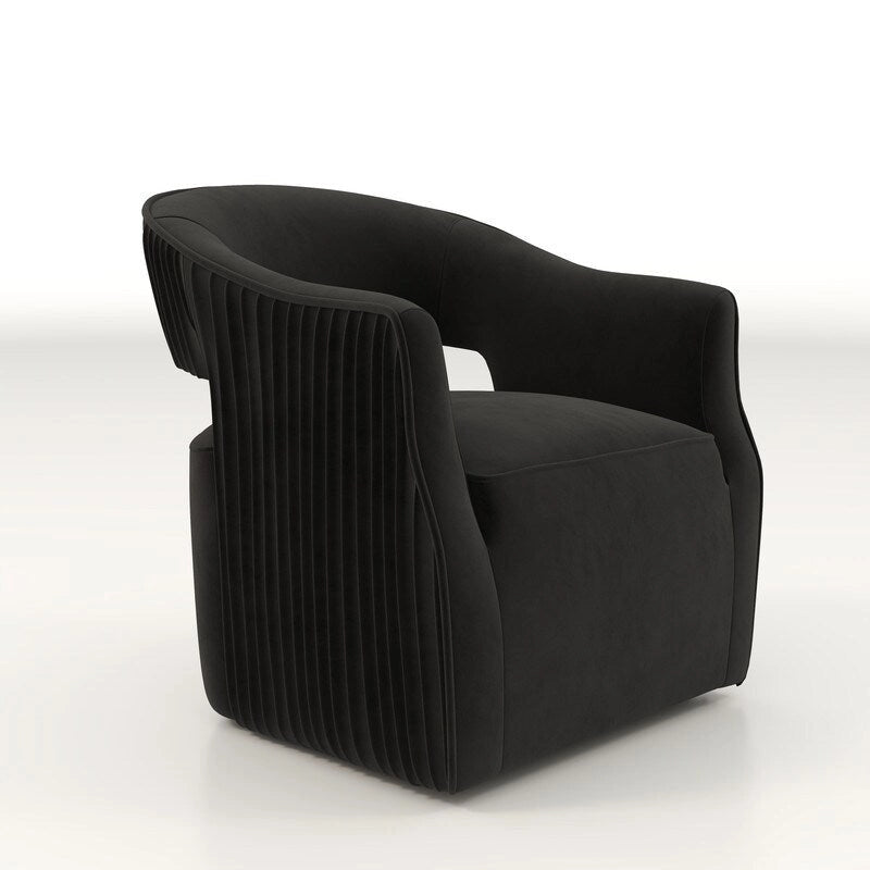 Juego de 2 sillones decorativos modernos de terciopelo Glam con respaldo abierto y giro de 360°