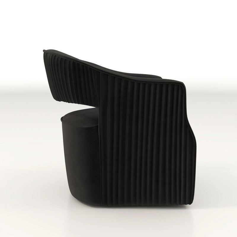 Juego de 2 sillones decorativos modernos de terciopelo Glam con respaldo abierto y giro de 360°