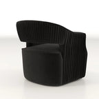 Juego de 2 sillones decorativos modernos de terciopelo Glam con respaldo abierto y giro de 360°