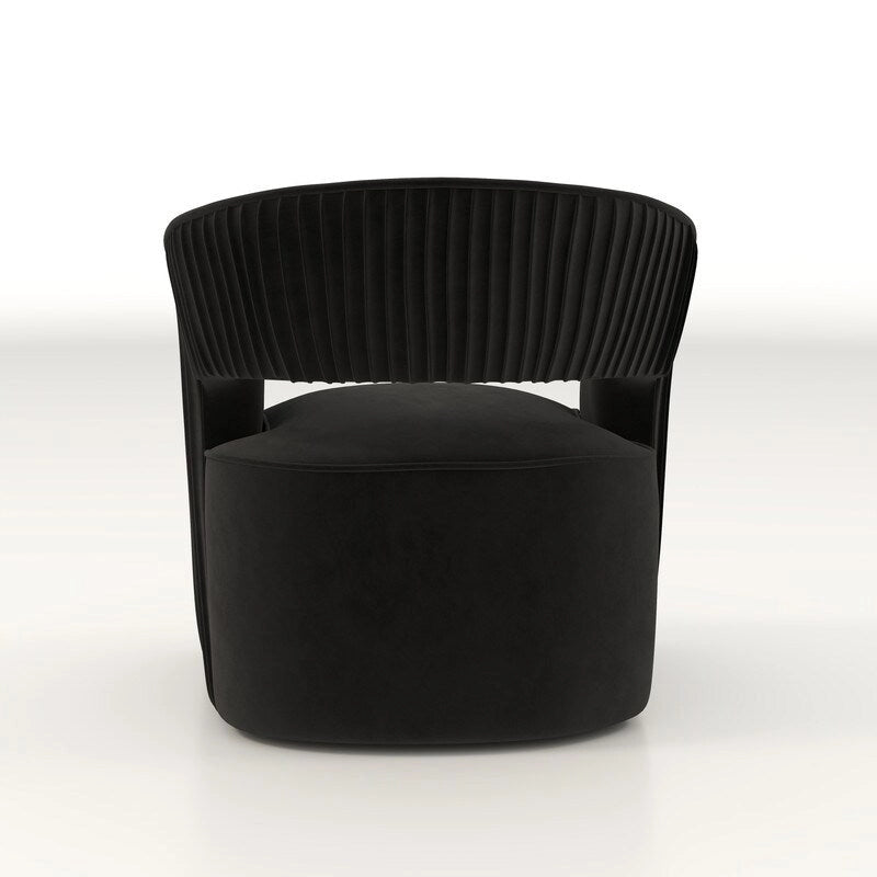 Juego de 2 sillones decorativos modernos de terciopelo Glam con respaldo abierto y giro de 360°