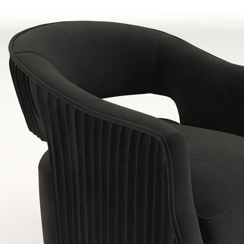 Juego de 2 sillones decorativos modernos de terciopelo Glam con respaldo abierto y giro de 360°