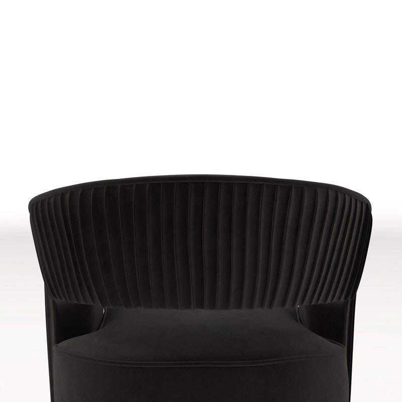 Juego de 2 sillones decorativos modernos de terciopelo Glam con respaldo abierto y giro de 360°