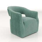 Juego de 2 sillones decorativos modernos de terciopelo Glam con respaldo abierto y giro de 360°