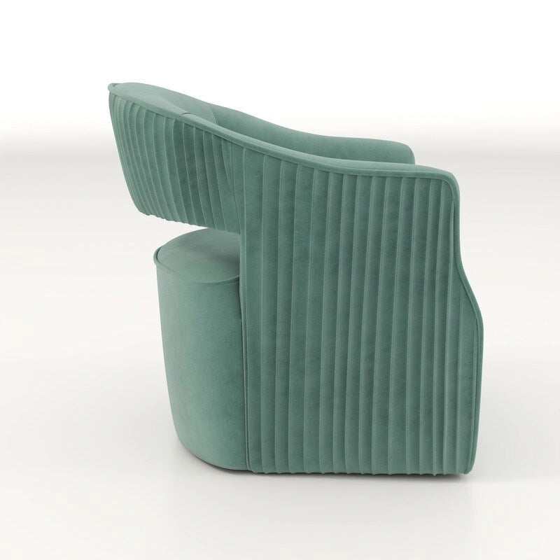 Juego de 2 sillones decorativos modernos de terciopelo Glam con respaldo abierto y giro de 360°